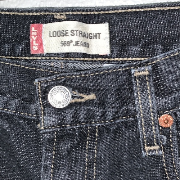 Vintage Y2K LEVI’S 569 Loose Wide-leg black Jean’s 31 relaxed fit boyfriend - Picture 6 of 13